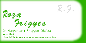 roza frigyes business card